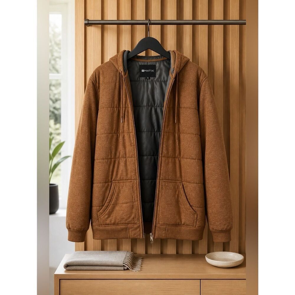 LIGHT BROWN MATIX ASHER LIFE SKATEBOARDING ZIP UP HOODIE SIZE XL